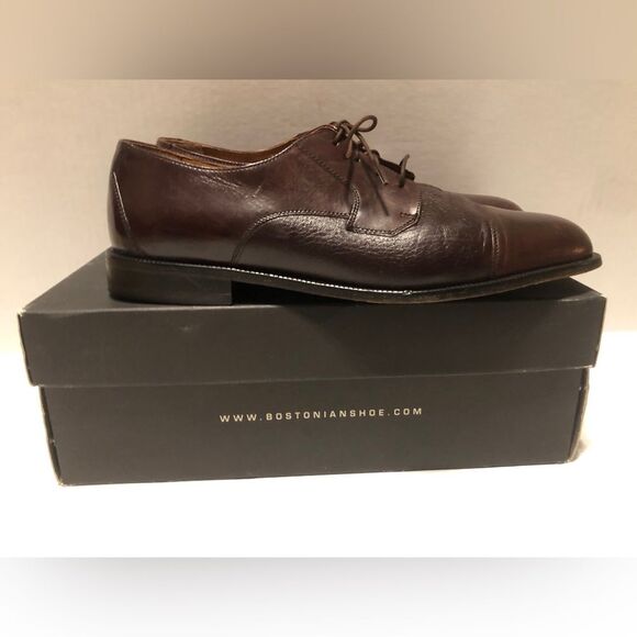 BOSTONIAN Florentine Marco Size 11.5M Leather Toe Caps Oxfords Burgundy main image 4